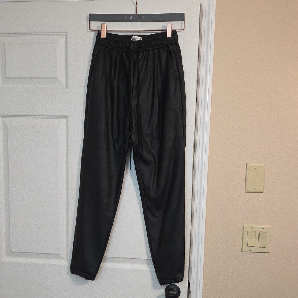 Pull&Bear Black Faux Leather Pants